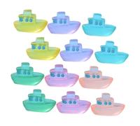 ifundom 12pcs Miniature Glowing Boat Model Small Resin Night Light Mini Boat Decor Kit Glow Dark Tiny Cruise Crafts for Micro Landscape Lawn Garden DIY Resin Ship Ornaments