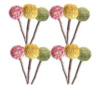 ifundom 12pcs Natural Bunny Chew Pet Rabbit Teeth Care Sticks Rose, Calendula, and Pasture Grass Lollipops for Guinea Pig and Small Animal Chewing