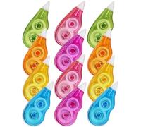 ifundom 12pcs Portable Correction Tape Set for Students, 12m Large Capacity Candy Color Correction Tape, Daily Use School Stationery Supplies for Study and Office Random Color