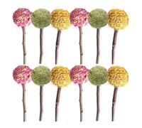 ifundom 12pcs Rabbit Chew Bunny Teething Playthings with Plant and Wood Materials, Unique Shapes to Maintain Oral Health and Distract from Biting Furniture for Small Pets like Parrots