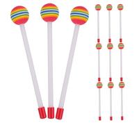 ifundom 12pcs Rainbow Lollipop Drumsticks for Boys and Girls Soft Foam Head Percussion Mallets Plastic Drum Mallets for Early Education Music Class