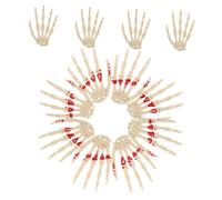 ifundom 12pcs Realistic Skeleton Hand Decorations Scary Faux Bone Props for Halloween Haunted Houses Escape Rooms and Themed Bars High Realism and Easy Installation