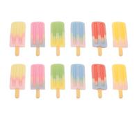 ifundom 12Pcs Resin Miniature Ice Cream Charms Cute and Lifelike Ice Lolly Shape Decorations for DIY Phone Case Accessories, Not Easy to Break or Fade, for DIY Crafts