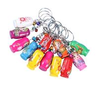 ifundom 12pcs Russian Matryoshka Doll Key Chains Set, Colorful Mini Wooden Pendant Bag Accessories, Random Styles for Backpack and Purse Decoration
