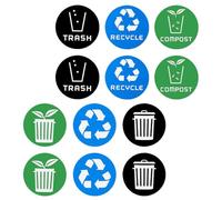 ifundom 12pcs Trash Can Recycle Stickers PVC Assorted Color Garbage Classification Sign Labels Simple to Operate Convenient to Use for Home Kitchen Office