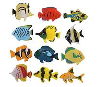 ifundom 12pcs Tropical Fish Models for Boys and Girls Realistic Animal Adornment for Aquariums Educational Fish Toys for and Imagination