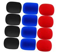 ifundom 12pcs Universal Microphone Sponge Covers Windshield Foam Mic Windscreen Protector Caps for Home Ktv Use, Black Red Color Set
