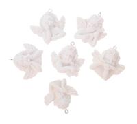 ifundom 12pcs White Resin Angel Wing Charms for DIY Crafts Lightweight Portable Jewelry Making Materials Suitable for Necklaces and Key Chains