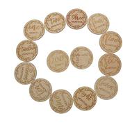 ifundom 12pcs Wooden Cards Monthly Growth Photography Props for Boy Girl Safe and Smooth Design for Capturing Precious Moments