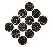 ifundom 12pcs Zodiac Enamel Brooches for Women Alloy Pins for Clothes Hats Bags Creative Astrology Badge Jewelry Set Easy Clip Accessories for Fashion Decoration