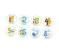 ifundom 12pieces Cartoon Animal Monthly Stickers for Boy Girl Adorable Photo Props for Showers and Growth Recording Safe and Decorative Decals for Celebrating Each Month