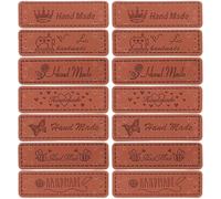 ifundom 140pcs Pu Leather Tags Labels Handmade Leather Tags Convenient to Sew Easy to Use Chic Elegant Assorted Colour for DIY Projects Sewing Accessories