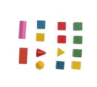 ifundom 14Pcs Wooden Geometry Building Blocks Early Education Three Dimensional for Enhance Learning Problem Solving Skills Random Colors for Home Kindergarten Play