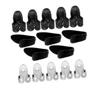 ifundom 15pcs Guitar Finger Picks Set for Guitar Banjo Ukulele Bass Stainless Steel and Celluloid Thimble Caps with Thumb and Finger Picks in Black and Silver with Storage Box for Players