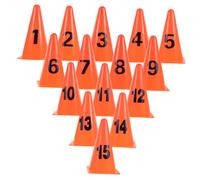 ifundom 15Pcs Speed Marker Cones Plastic Training Discs for Football Basketball Soccer Outdoor Sports Practice Agility Field Markers Durable Exercise Disc Cones