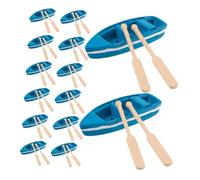 ifundom 16 Set Miniature Ship Decor Sailboat Figurine Boat Miniatures Sailboat Model Ship Nautical Boat Ornament Sky-blue Resin
