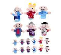 ifundom 18pcs Finger Puppets Family for Early Education Vivid Plush Hand Puppets for Storytelling Roleplay and Social Skills Development Interactive Learning