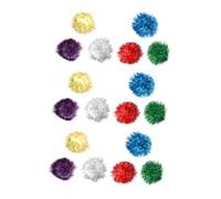 ifundom 18pcs Glitter Cat Tinsel Balls Pom Pom Interactive Playthings for Indoor Cats Exercise and Chase Fun Random Color