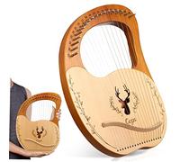 ifundom 19-string Wooden Lyre Harp Set Metal Strings, Tuning Key, 5 Accessories and Black Storage Bag, Portable Lyre Harp for Beginners and Music Students
