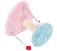 ifundom 1pc Creative Triangular Base Cat Climbing Frame with Spring Mouse and Fuzzy Ball Mixed Color Cat Climber Rack for Exercise and Scratching Easy Assembly for Indoor Pets Random Color