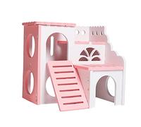 ifundom 1Pc Hamster House Sleeping Nest Villa DIY Assembly Pet Cottage for Pets Fun Hideout Play Area Safe Design for Hamsters