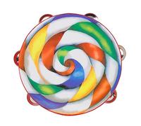 ifundom 1pc Handheld Tambourine Musical Toy Percussion Drum for Early Education Brightly Printed Design Fun Boys and Girls Toy to Develop Music Skills