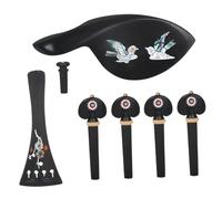 ifundom 1set Violin Accessory Kit Handmade Carved Tuning Pegs Tailpiece and Chin Rest for Violin Repair Compatible Various Models Easy to Install Unique Design