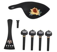 ifundom 1set Violin Repair Parts Kit Handmade Carved Tailpiece Chin Rest Pegs and Endpins for Musicians to Upgrade and Maintain Various Violin Models