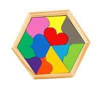 ifundom 1set Wooden Heart Puzzles Brain Toy for Boys and Girls Colorful Jigsaw Geometry Logic Game Parent-boy Girl Interactive Plaything Develops Observation Creativity