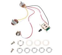 ifundom 1t1v 500k Potentiometer Shifter Electric Guitar Wiring Harness Prewired Circuit 5-way Switch Black Knobs for Guitar Pickup Control Replacement Accessory for Music Gear