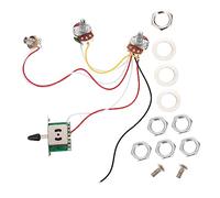 ifundom 1t1v 500k St Style Electric Guitar Circuit Control Assembly with 5-position Switch Black Knob for Pickup Volume Tone Adjustment Portable Guitar Electronics Parts