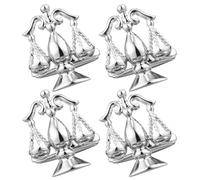 ifundom 2 Pairs Silver Copper Cufflinks for Men with Balance Scale Shape, Robust Closure Preventing Sleeve Shifting, for Formal Business and Signing Ceremonies