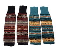 ifundom 2 Pairs Thick Wool Leg Warmers for Women Winter Knee-high Sock Covers Warm Comfortable Knit Boot Quick-dry Fashionable Leggings Accessory for Autumn and Cold Weather