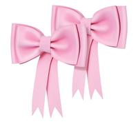 ifundom 2 Pcs Pink Bow Cake Toppers Made of Lightweight Eva Material, Easy to Use Charming Bowknot Decorations for Birthday and Wedding Party Cake Decoration
