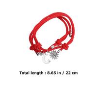 ifundom 2 Pieces Red Woven Moon and Star Wrist Rope Bracelets for Students and Couples, Valentine’S Day Friendship Charm Jewelry for Teenage