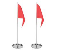 ifundom 2 Sets Golf Cup and Flags for Golf Putting Green Stainless Steel Quick Installation Precision Positioning Red Hole Pole Cup Flag for Backyard Practice Training
