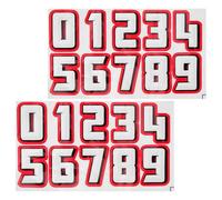 ifundom 2 Sets Self-adhesive Number Helmet Stickers for Hockey Football Sports Helmets Vinyl Decals Visible From Distance Easy to Remove Without Residue for Training and Competition