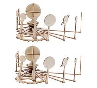 ifundom 2 Sets Wooden Solar System Model Kit for Stem Educational Science Puzzle DIY Planets Craft for Home School Teaching Aid Safe and Wooden Material