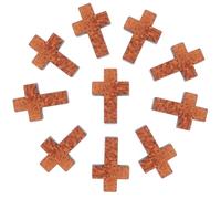 ifundom 200pcs Wooden Cross Charms for Jewelry Making, Mini Coffee- Cross Pendants with Simple Design, for Necklace Decoration and DIY Craft Projects
