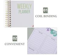 ifundom 2024 Portable Academic Planner A5 Coil Notebook with Monthly Agenda and Recording Plans, White Paper Daily Organizer for Office Workers and Teachers with Elastic Closure