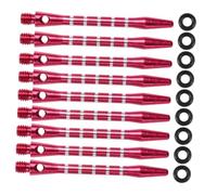 ifundom 20PCS Aluminium Alloy Dart Shafts with Metal Rings Standard Screw Thread Replacement Stems for Steel Tip Darts Front-loaded Weight for Optimized Flight Path Red