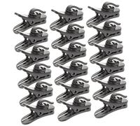 ifundom 20pcs Black Abs Lapel Microphone Clips for Performances and Conferences, Easy to Clip on Collar Or Tie, Hands-free Mic Clamp for Lavalier Microphone Accessories