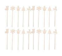 ifundom 20pcs Christmas Wooden Fairy Wand Sticks DIY Craft Kit for Unfinished Smooth Wands with Holiday Shapes for Family Art Dress-up and Creative Play