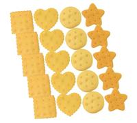 ifundom 20pcs Fake Cookie Model Resin Biscuits Set Real Touch Feeling, Safe and Odourless Artificial Cookie Props for Photography and Kindergarten Children's Cognitive Random Style