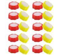 ifundom 20Pcs Finger Wet Sponge Applicator Set for Bank Cashiers Finance Counting, Flower Shape Finger Sponge Pads, Yellow and Red Wetting Device for Money Handling