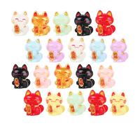 ifundom 20pcs Mini Fortune Cat Figurines: Resin Lucky Cat Decor for Desktop Shelf - Micro Landscape Garden Lawn Bonsai Ornaments