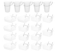 ifundom 20pcs Peg Board Storage Cups with Hooks Plastic and Iron Pegboard Bins Set Featuring Rectangular round Shapes for Craft Room and Kitchen Organisation