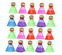 ifundom 20pcs Plastic Badminton Shuttlecocks Vibrant Colorful Birdie Balls for Training Recreation Beginners Family Play Outdoor Sports Fitness Use Random Color