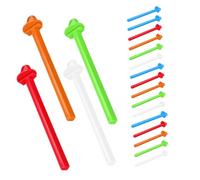 ifundom 20pcs Plastic Bird Perch Stands for Cage Corners Nail Trimming Claw Care Holders for Finch Canary Budgie Parakeets Cockatiels Multiuse Rest and Climb Platform in White Red Green