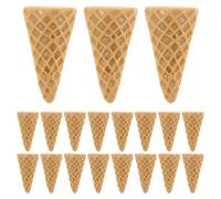 ifundom 20Pcs Realistic Resin Ice Cream Cone Charms Wool Felt Base DIY Craft Accessories for Hairpins and Phone Case Decoration Miniature Ornaments for Creative Handicraft